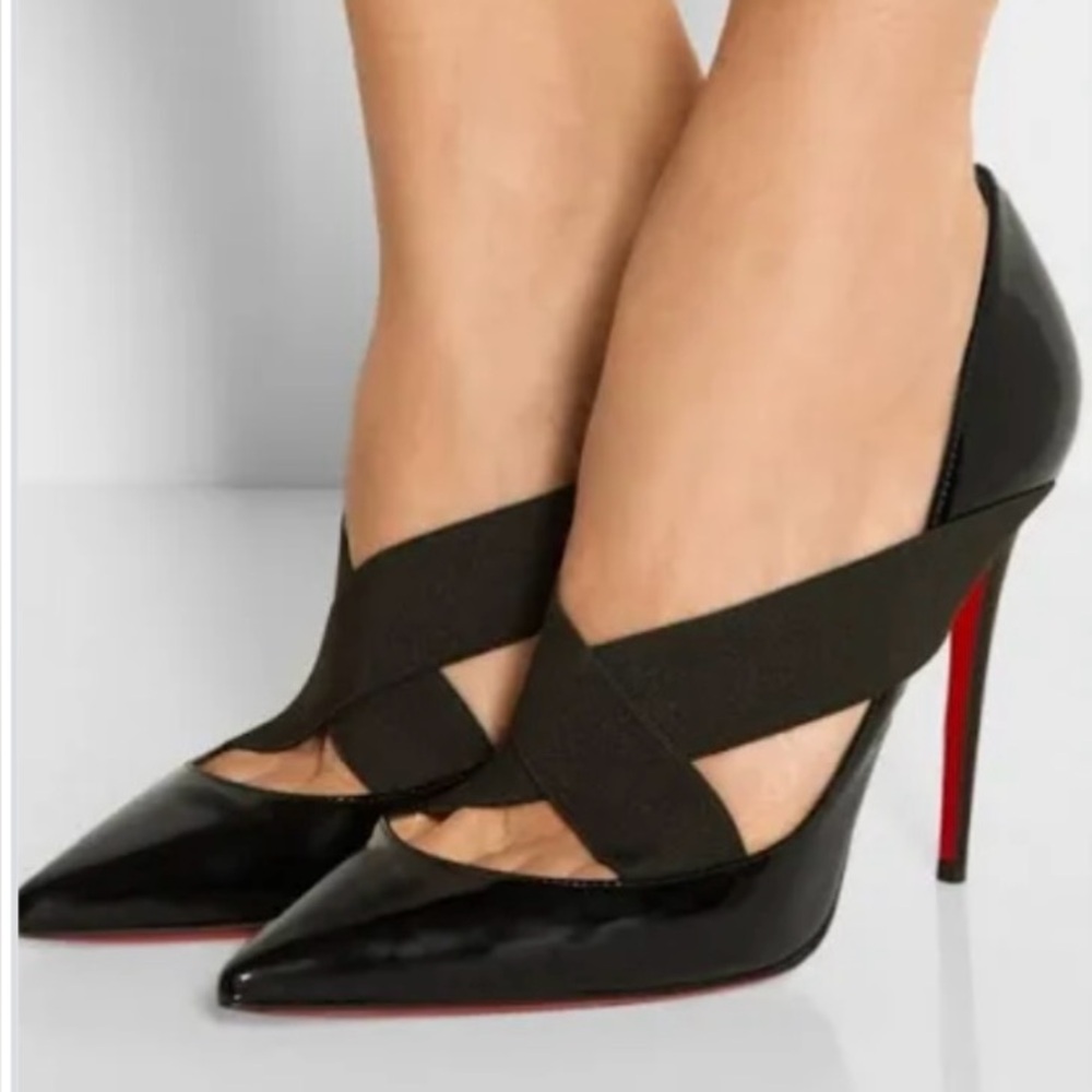 Authentic Christian Louboutin Sharpstagram 100 patent black 37/6.5